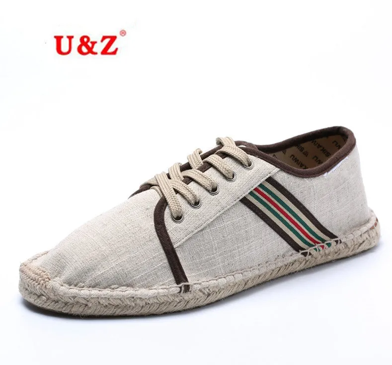 2018 Hot Men canvas espadrilles Fashion strips Men,100% cotton handmade breathable Casual Shoes Men blue/white Sneakers