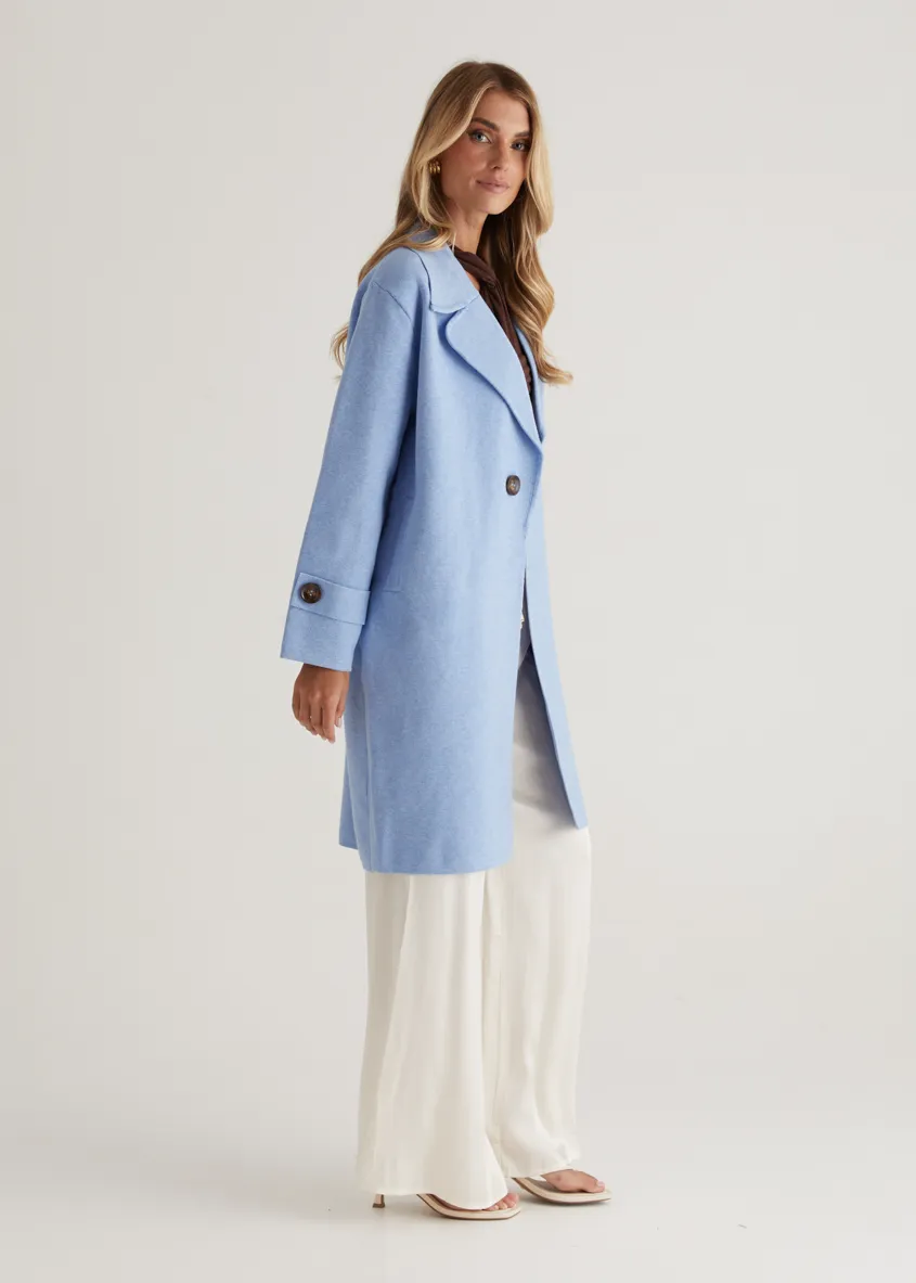Chayso Knit Coat - Powder Blue