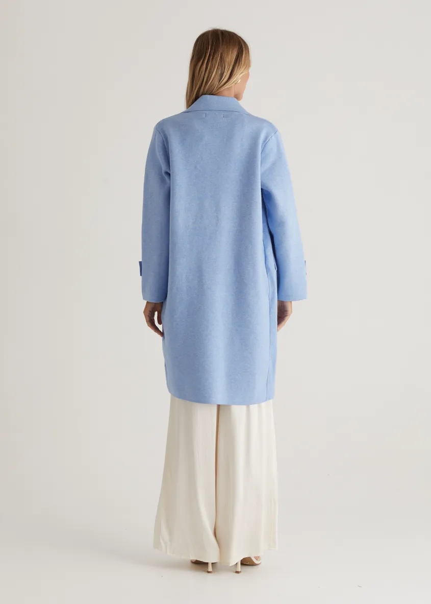 Chayso Knit Coat - Powder Blue