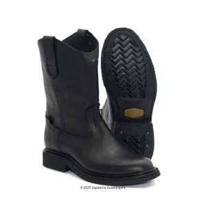 MEN ROPER SOFT TOE RUBBER SOLE BLACK GRASO LEATHER WORKBOOT -801