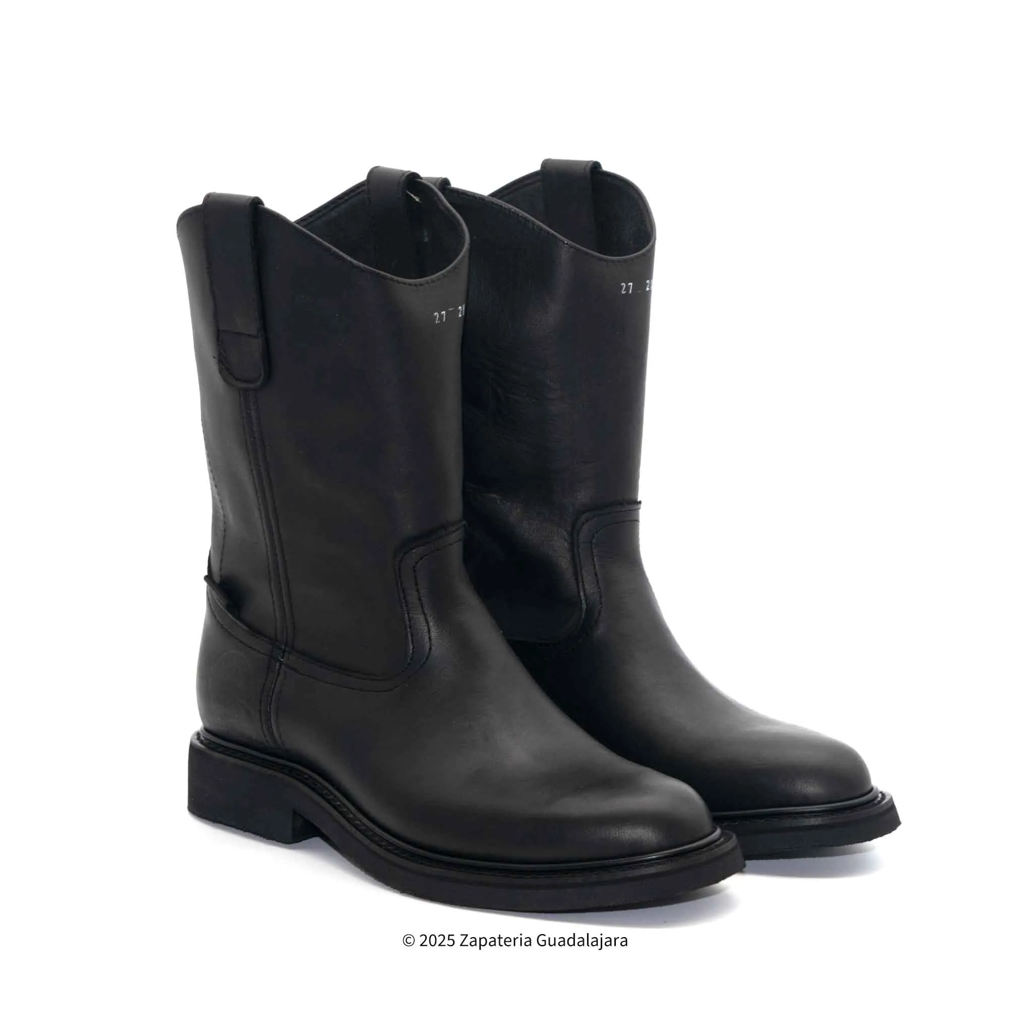 MEN ROPER SOFT TOE RUBBER SOLE BLACK GRASO LEATHER WORKBOOT -801