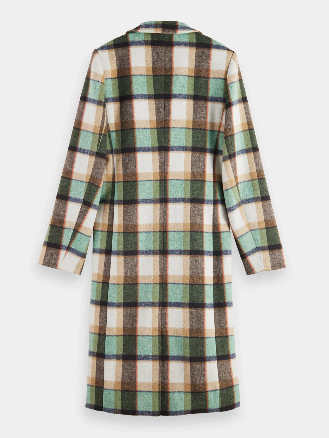 Single-breasted check coat