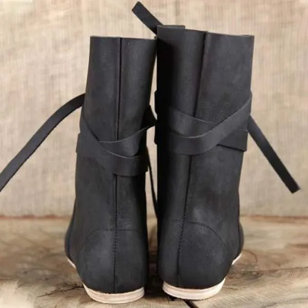Women's Retro Flat Lace Up Boots 00480723C