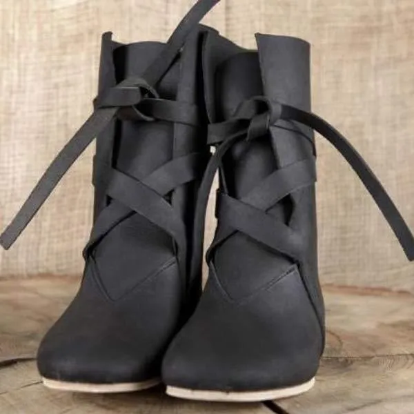 Women's Retro Flat Lace Up Boots 00480723C